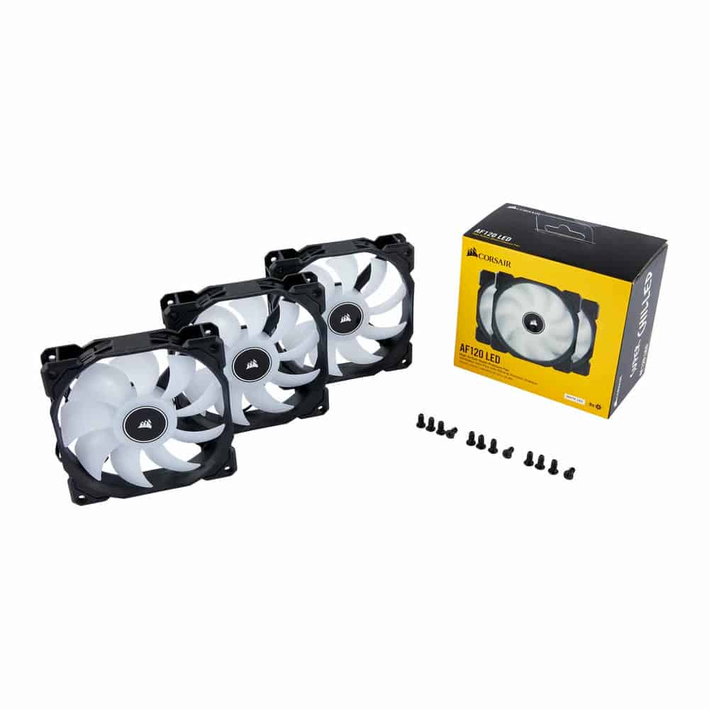 (image for) Corsair AF120 120mm White LED 3-Pin Triple Fan Pack Refurbished